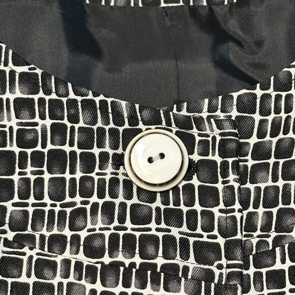 Talbots Classic Blazer Jacket Plus Size 14W Black White Silk Wool Career Vintage - Picture 5 of 10